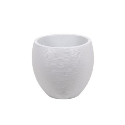 Pot plastique EDA, diam.50 x H.45 cm, blanc cérusé