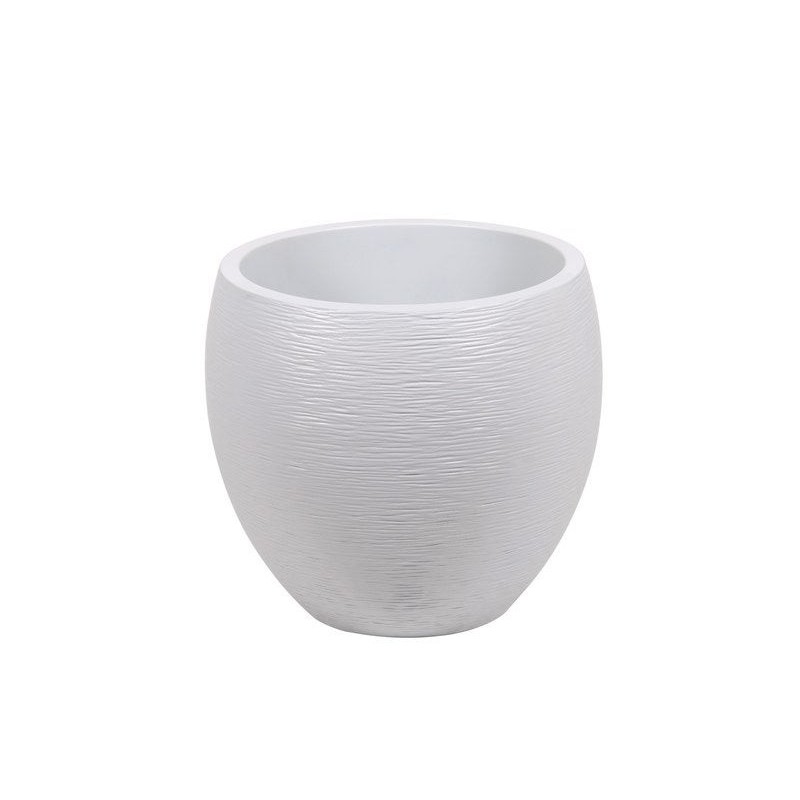 Pot plastique EDA, diam.50 x H.45 cm, blanc cérusé