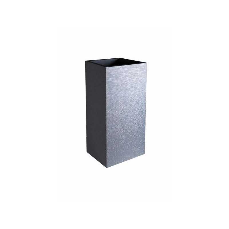 Pot polypropylène carré EDA 39,5 x 39,5 x 80 cm gris anthracite