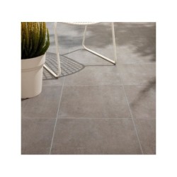 Carrelage Sol Extérieur Forte Effet Béton Anthracite Alma L.45 X L.45 Cm