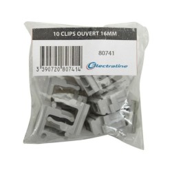 Lot de 10 clips ouverts, Diam.16, L.20 mm