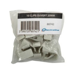 Lot de 10 clips ouverts, Diam.20, L.30 mm