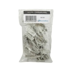 Lot De 10 Clips Et Chevilles, Diam.25, L.65 Mm