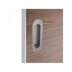 Poignée Porte Coulissante Ronde Acier Inoxydable Brossé, Gris