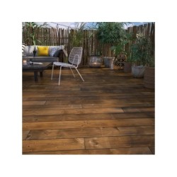 Lame de terrasse oka 2400x145x27mm bois marron