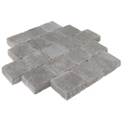 Pavé béton Samara, L.15 Cm x L.15 Cm x Ep.60 mm gris / noir nuancé