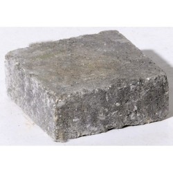 Pavé Béton Samara, Gris, Noir Nuancé L.10.5 Cm X L.10.5 Cm X Ep.40 Mm