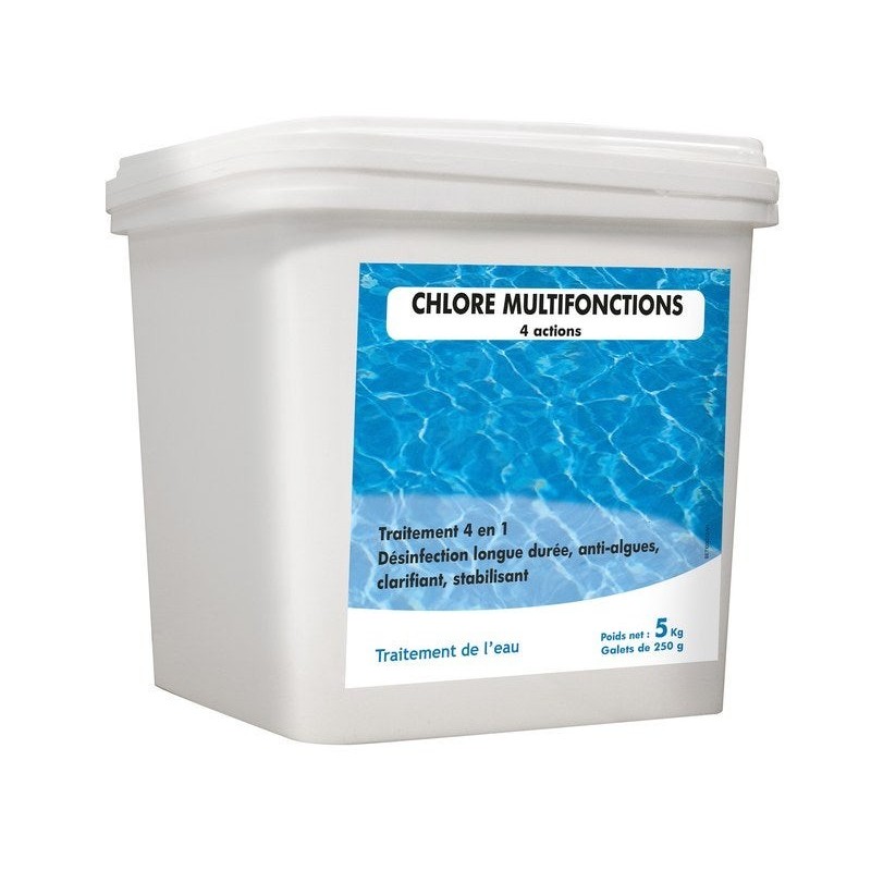 Chlore 4 actions piscine, galet 5 kg