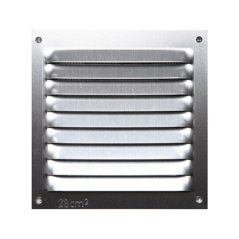 Grille d'aération aluminium anodisé, L.10 x l.10 cm