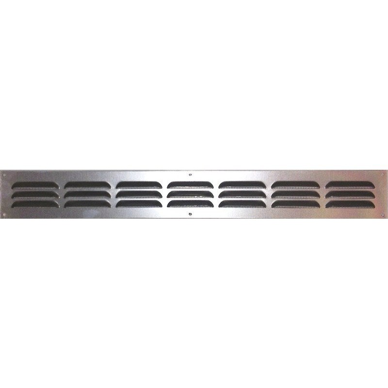 Grille d'aération aluminium, mat à visser, L.5 X L.40 Cm