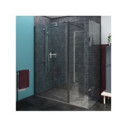 Paroi de douche à l'italienne, verre transparent, L. 120 cm, Ep. 8 mm, noir, Remix