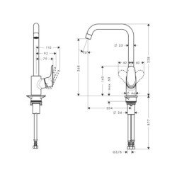 Mitigeur de cuisine, HANSGROHE Ecos l, chromé