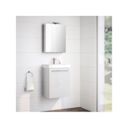 Meuble de salle de bains simple vasque REMIX, l.45 x H.57.7 x P.47 cm, blanc