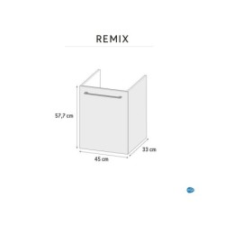 Meuble de salle de bains simple vasque l.45 x H.58 x P.35 cm, effet chêne nature