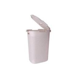 Panier à linge plastique cottage, blanc, 35.2 x 62.6 x 45.3 cm