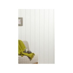 Lambris Mdf Revêtu Frêne Blanc, L.260 X L.15 Cm, Ep.8 Mm