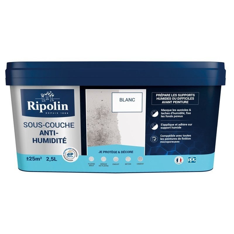 Sous-Couche Antihumidité Rip Etanch, Ripolin Blanc 2.5 L