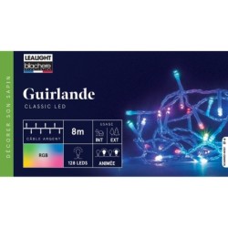 Guirlande electrique int/ext Flicker light 128 leds, 8m, rouge/blanc