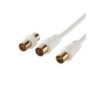 Câble coaxial 9.52m² femelle / mâle blanc 5m + adaptateur mâle mâle, EVOLOGY