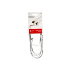 Câble Satellite Fiche F Mâle/Mâle Blanc 1.5M Evology