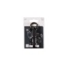 Câble Porte-Clefs 2 En 1 Lightning Iphone Et Micro Usb, 0.2 M Noir Evology