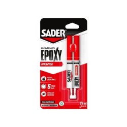 Colle de reparation epoxy bi-composant sader rapide seringue 25ml