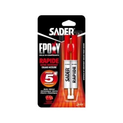 Colle de reparation epoxy bi-composant sader rapide seringue 25ml