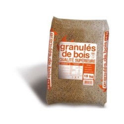 Granulés de bois en sac, 15 kg