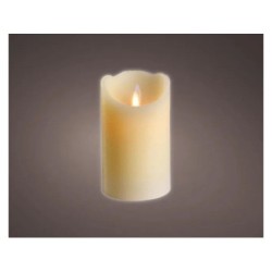 Bougie intérieure cire 1led oscillant blanc chaud 400h d7,5cm h12.5cm pile