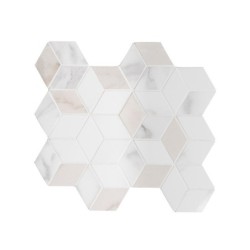 Mosaïque mur Murano hexa blanc carrare 28x26cm