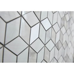 Mosaïque mur Murano hexa blanc carrare 28x26cm