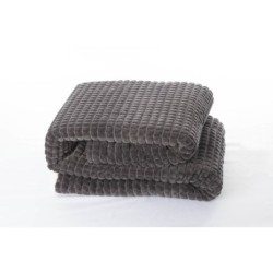 Plaid 3d sherpa, gris l.130 x L.170 cm