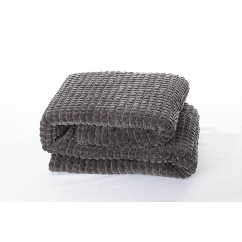 Plaid 3d sherpa, gris l.130 x L.170 cm