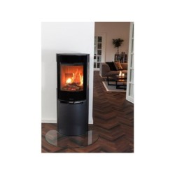 Poêle à bûche 9.5 lux, ADURO, 6 kw noir