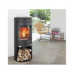 Poêle à bûche 1.4,  ADURO, 6 kw noir