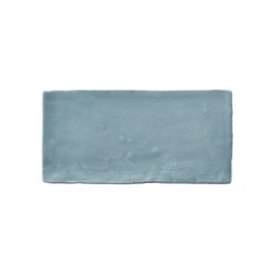 Carrelage Mur Forte Uni Bleu Grise Brillant L.7.5 X L.15 Cm, Bakerstreet