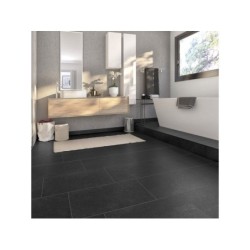 Carrelage Sol Et Mur Forte Effet Pierre Noir Quartzite L.30 X L.60.4 Cm