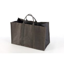 Sac à bûches gris DIXNEUF Natureo l.63 x H.41 cm