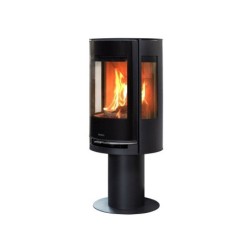 Poêle à bûche 9.3 lux, ADURO, 6 kW noir