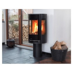 Poêle à bûche 9.3 lux, ADURO, 6 kW noir