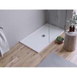 Receveur de douche extraplat résine blanc L. 140 x L. 80 cm, EASY SENSEA