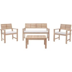 Salon bas de jardin bois acacia Solis NATERIAL, 4 personnes