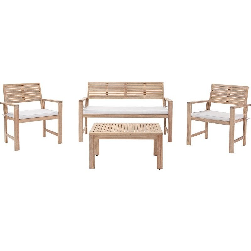 Salon bas de jardin bois acacia Solis NATERIAL, 4 personnes