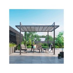 Salon bas de jardin aluminium gris anthracite Lyra NATERIAL, 4 personnes