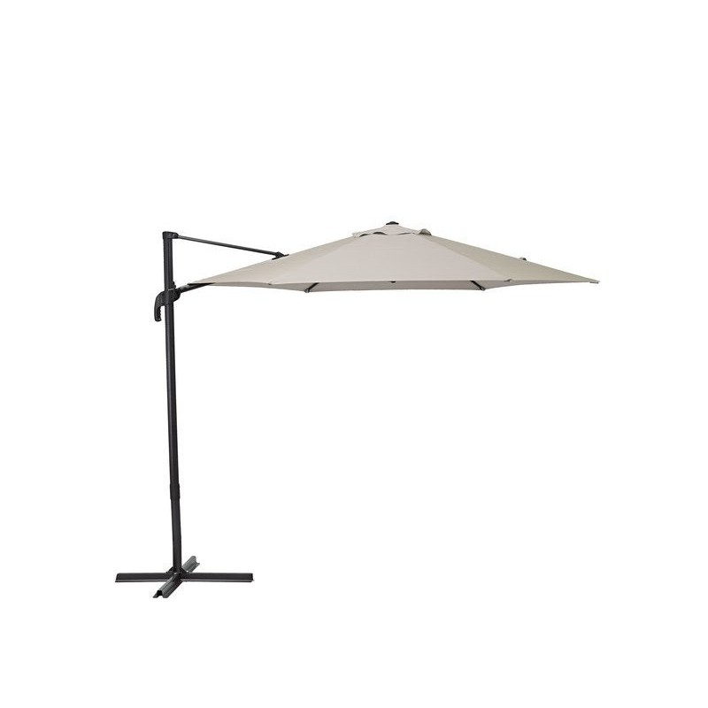 Parasol déporté NATERIAL Avea taupe hexagonal, L.289 x l.289 cm