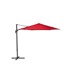 Parasol déporté NATERIAL Avea rouge hexagonal, L.289 x l.289 cm