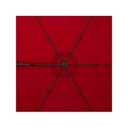 Parasol déporté NATERIAL Avea rouge hexagonal, L.289 x l.289 cm