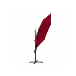 Parasol déporté NATERIAL Avea rouge hexagonal, L.289 x l.289 cm