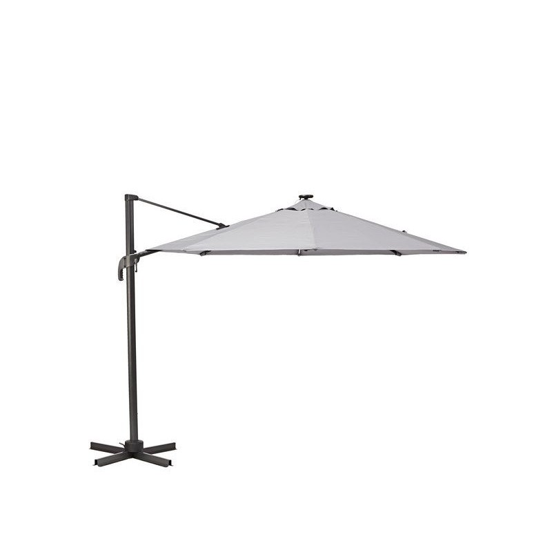 Parasol déporté NATERIAL Avea gris octogonal, L.287 x l.287 cm