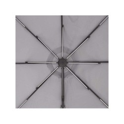 Parasol déporté NATERIAL Avea gris octogonal, L.287 x l.287 cm